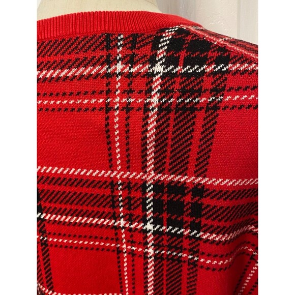 NWT CHARTER CLUB Mens XL Crew Neck Sweater Red Plaid Holiday Christmas Pullover - Picture 5 of 8